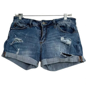 Kancan mid-rise distressed cuffed shorts. Size 11